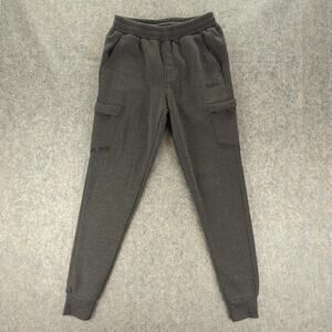 Mitre Jogger Pants Mens Small Gray Cargo Fleece Sweatpants Elastic Waist